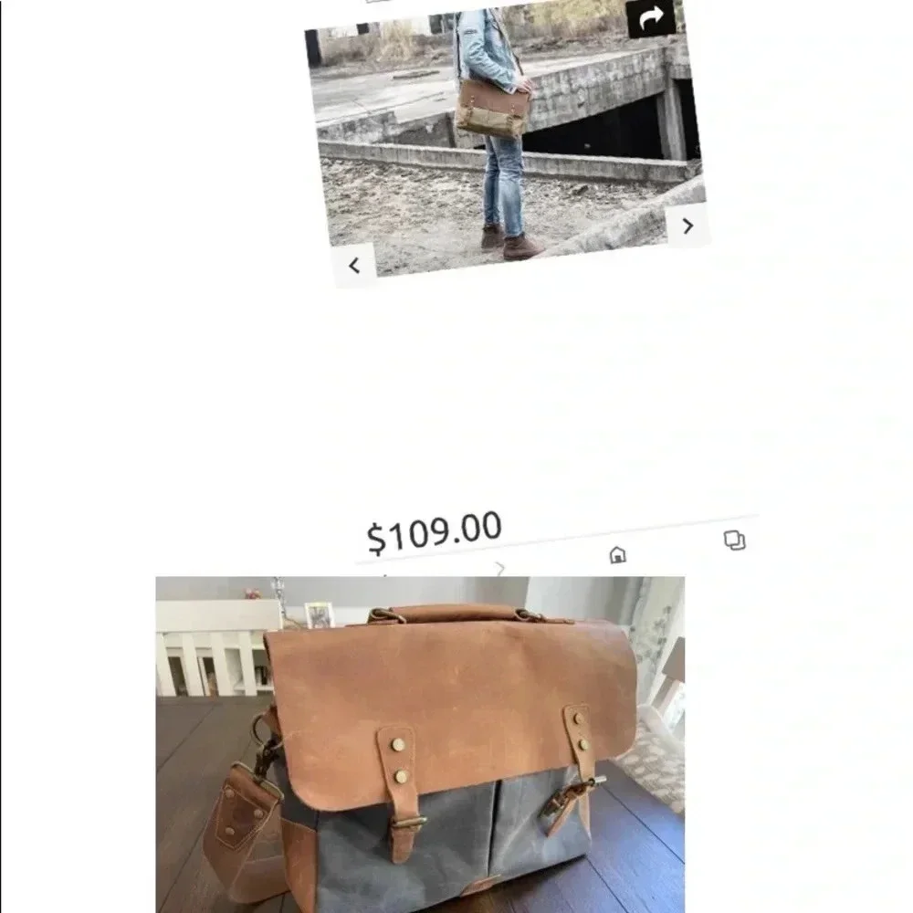 Woven canvas messenger bag
